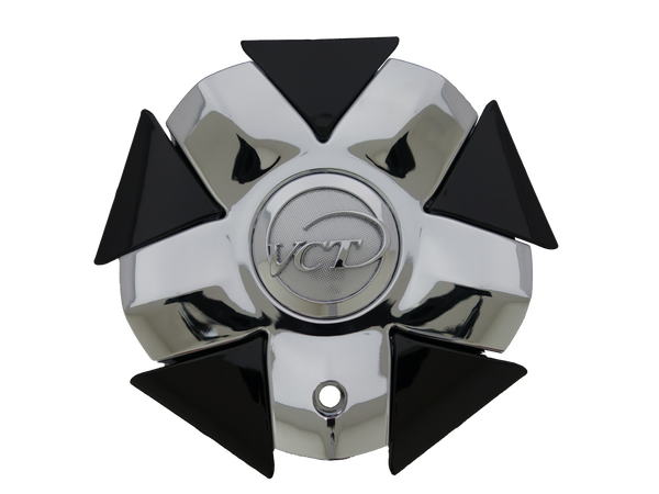 Lombardi Chrome Center Cap Black Triangle VCT Inserts - VCTCenterCaps