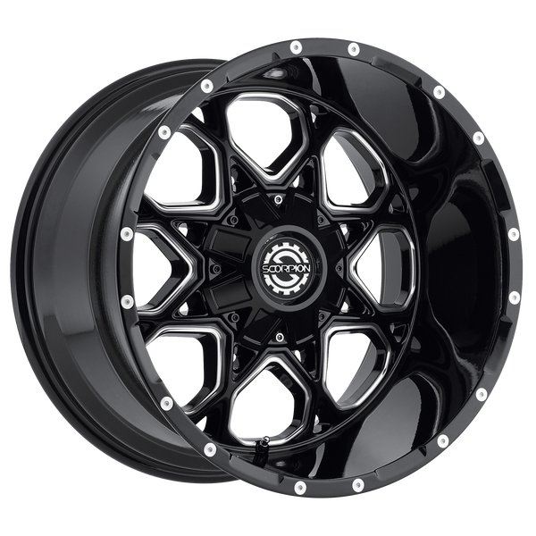 SC10 Black Milled Scorpion Center Cap - VCTCenterCaps