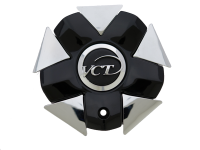 Lombardi Black Center Cap Chrome Triangle VCT Inserts - VCTCenterCaps