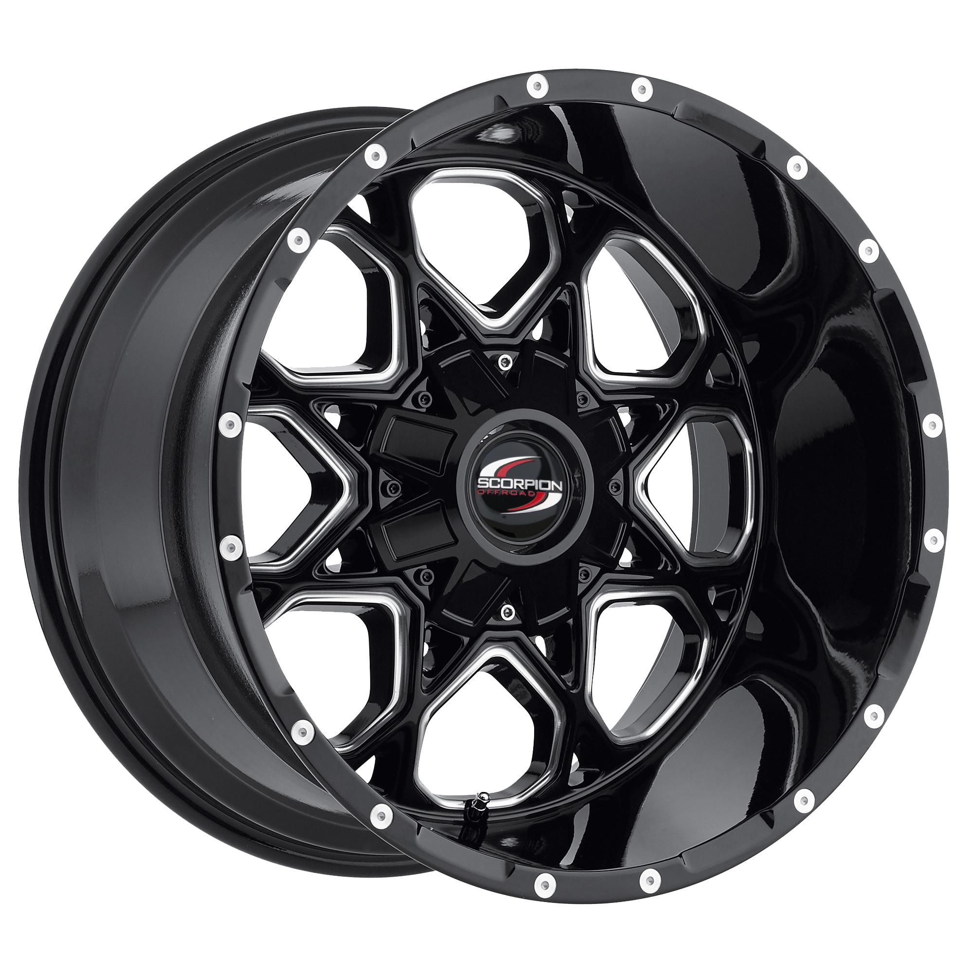 SC20 Black Milled Scorpion Center Cap - VCTCenterCaps SC20 Black Milled Scorpion Center Cap - VCTCenterCaps